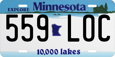 MN license plate 559LOC