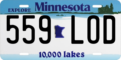 MN license plate 559LOD