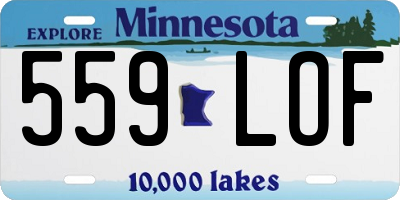 MN license plate 559LOF