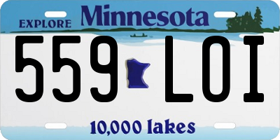 MN license plate 559LOI