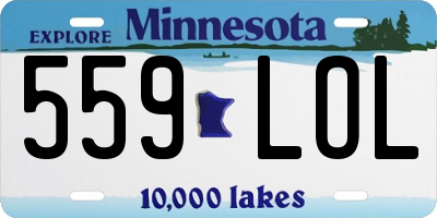 MN license plate 559LOL