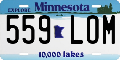 MN license plate 559LOM