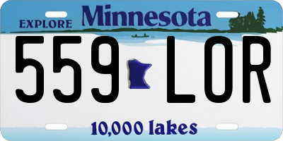 MN license plate 559LOR