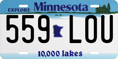 MN license plate 559LOU