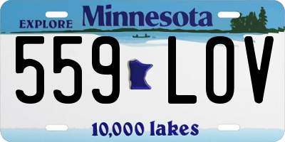 MN license plate 559LOV