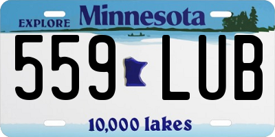 MN license plate 559LUB
