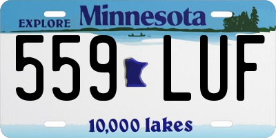 MN license plate 559LUF