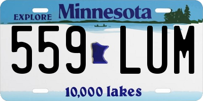 MN license plate 559LUM