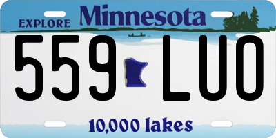 MN license plate 559LUO