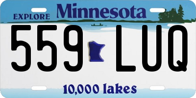 MN license plate 559LUQ