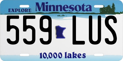 MN license plate 559LUS