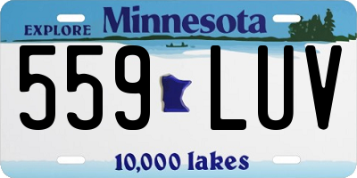 MN license plate 559LUV