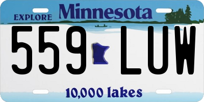 MN license plate 559LUW