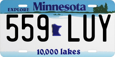 MN license plate 559LUY