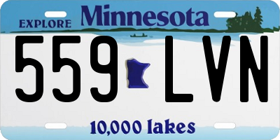 MN license plate 559LVN
