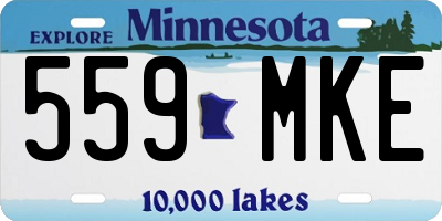 MN license plate 559MKE