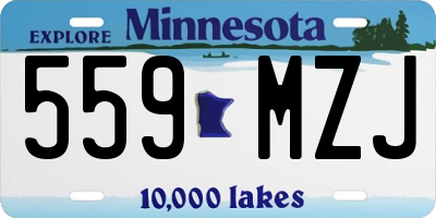 MN license plate 559MZJ