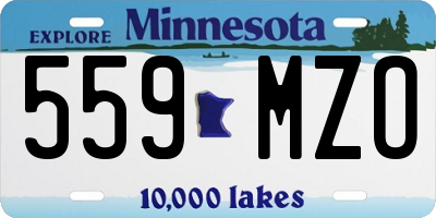MN license plate 559MZO