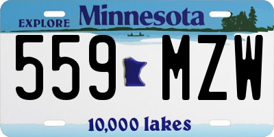 MN license plate 559MZW