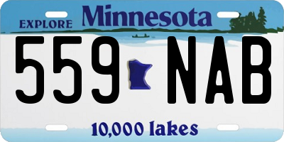 MN license plate 559NAB