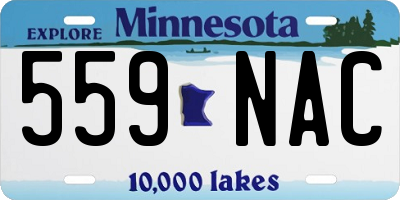 MN license plate 559NAC