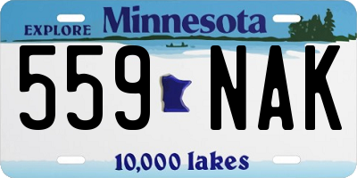 MN license plate 559NAK