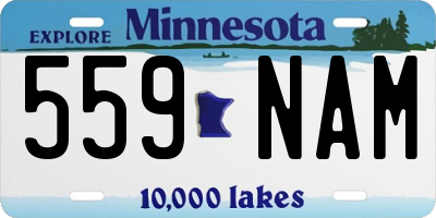 MN license plate 559NAM