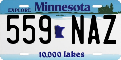 MN license plate 559NAZ