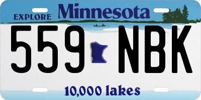 MN license plate 559NBK