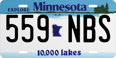 MN license plate 559NBS
