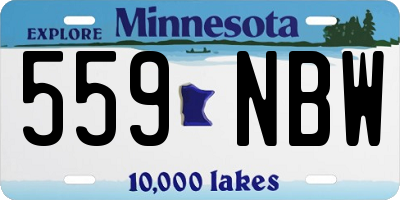 MN license plate 559NBW