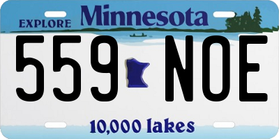 MN license plate 559NOE