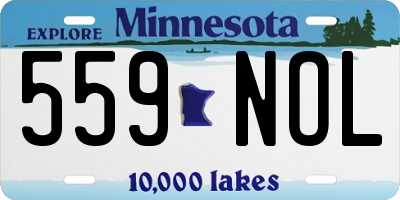 MN license plate 559NOL