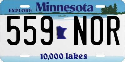MN license plate 559NOR
