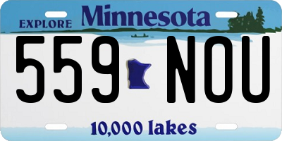 MN license plate 559NOU