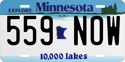 MN license plate 559NOW