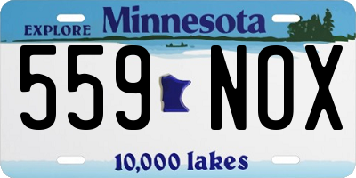 MN license plate 559NOX