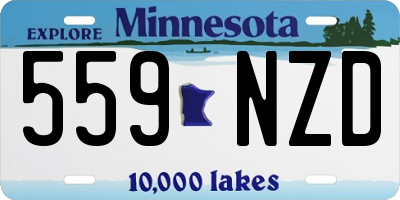 MN license plate 559NZD