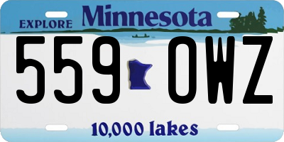 MN license plate 559OWZ