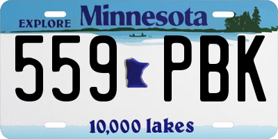 MN license plate 559PBK