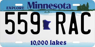MN license plate 559RAC