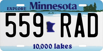 MN license plate 559RAD