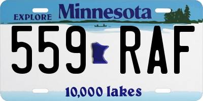 MN license plate 559RAF