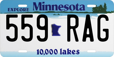 MN license plate 559RAG