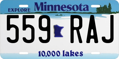 MN license plate 559RAJ