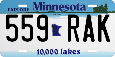MN license plate 559RAK