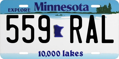 MN license plate 559RAL
