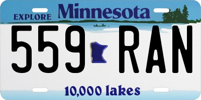 MN license plate 559RAN