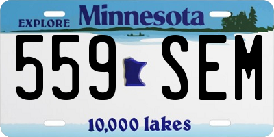 MN license plate 559SEM