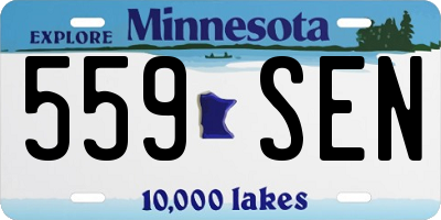 MN license plate 559SEN